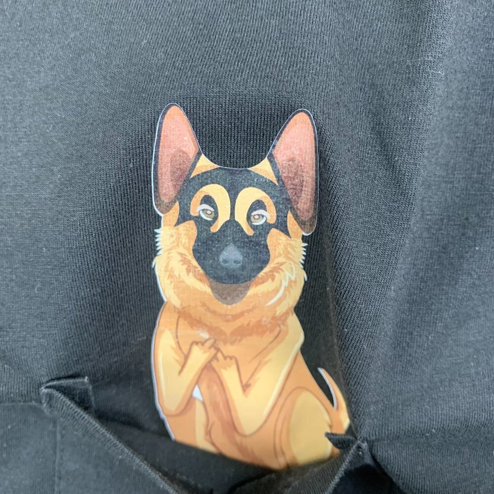 Teemo RipnDip Style Dog Womens Shirt Large Black Pocket Middle Finger Flip Off - Picture 3 of 6